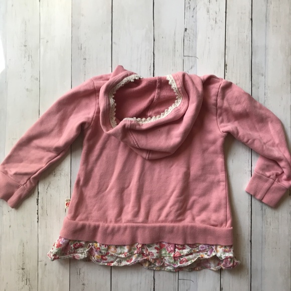 Appaman Girls Pink Hooded Sweatshirt w/ Ruffles - Picture 2 of 11